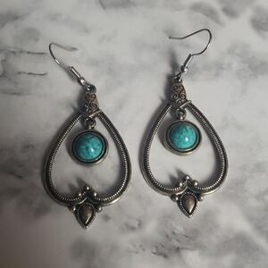 Ethnic Tibetan Turquoise Earrings